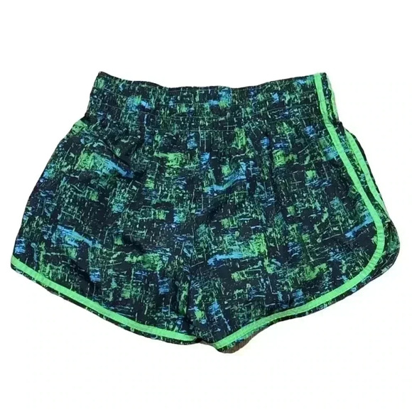 Medium CHAMPION Navy Blue & Green Abstract Shorts - Picture 6 of 7